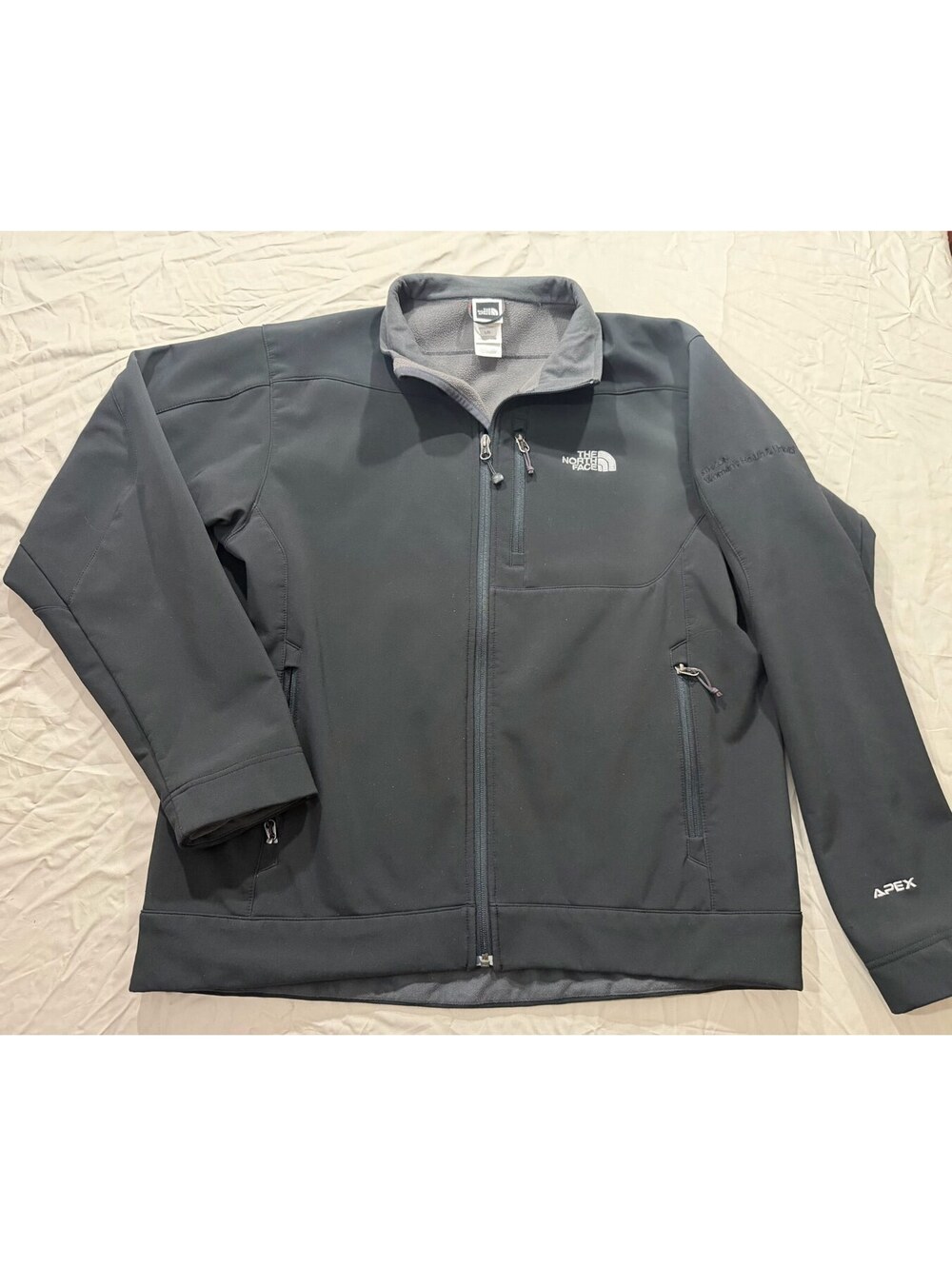 The North Face Apex Softshell Jacket Womens L Black Fleece Lined Full Zip